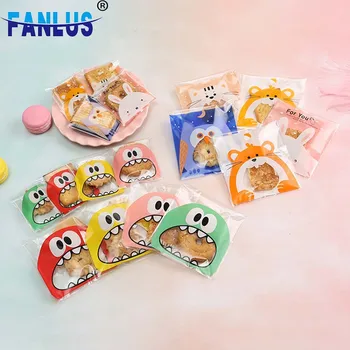 

Cookie Candy Gift Packaging Bags for Biscuits Party Favors Decor Cartoon Plastic Candy Bag Teech Mouth Monster Wedding Birthday