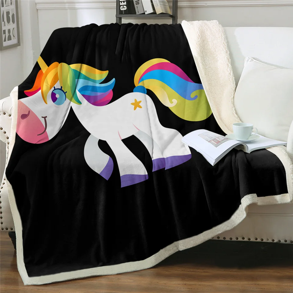 Unicorn Kids Pink Fleece Blanket