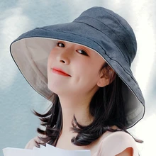 Two-sided Spelling Color Will Along Autumn Fisherman Hat Woman Sun Hat Sunscreen Hats Foldable harajuku