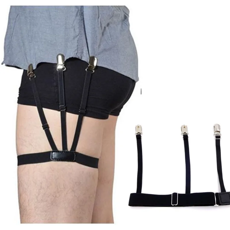 Mens Shirts Stays Garters Holder 1 Pair Adjustable Shirt Holders Resistance Belt Suspenders For Men Locking Clamp | Женская одежда