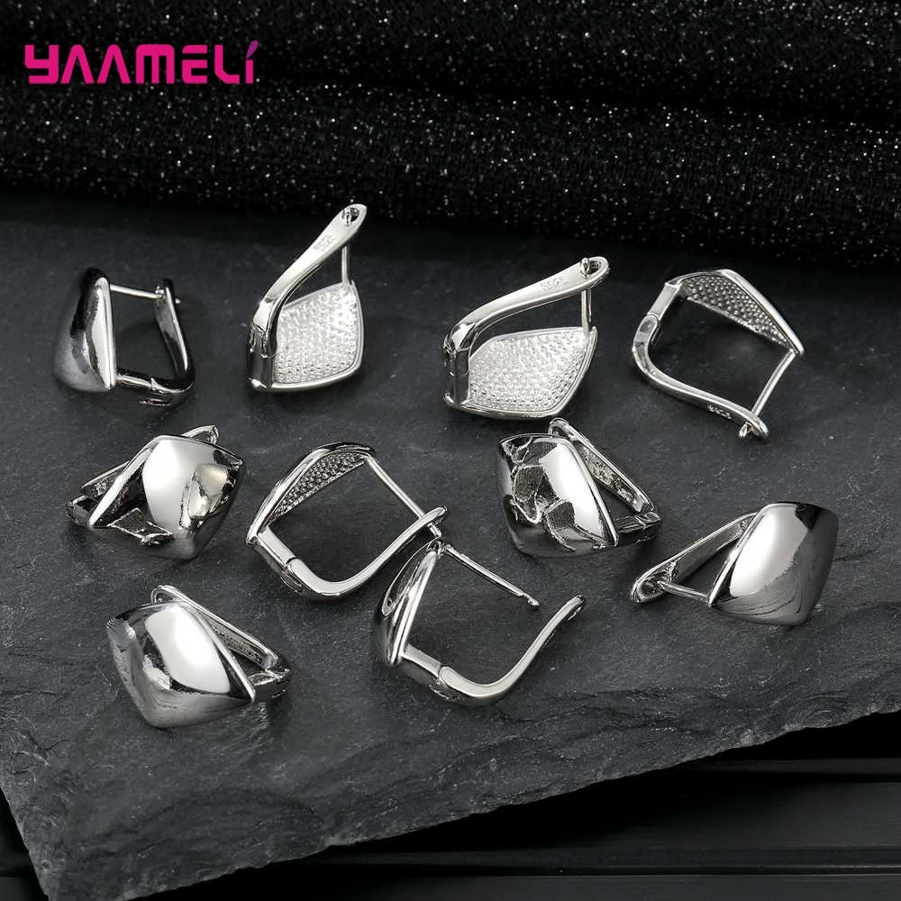 925 Sterling Silver Color Zircon Findings Earrings Leverback Earwire Fittings Components Accessories Handmade Supplies