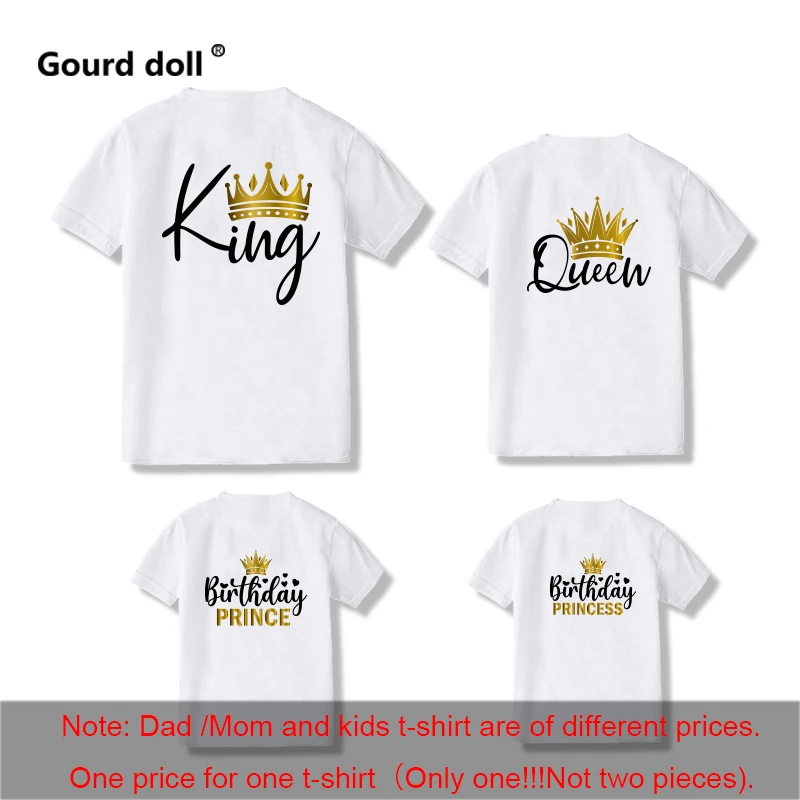 Family Matching Clothes King Queen Prince Princess Fashion  Family Look Shirt Set Mother Dad Daughter Kid Family Matching Outfit