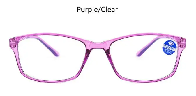 Квадратный ретро анти-синий светильник, радиационные очки для мужчин и женщин, свежие компьютерные очки TR90, оправа для очков, супер мягкие очки для мужчин - Цвет оправы: purple clear