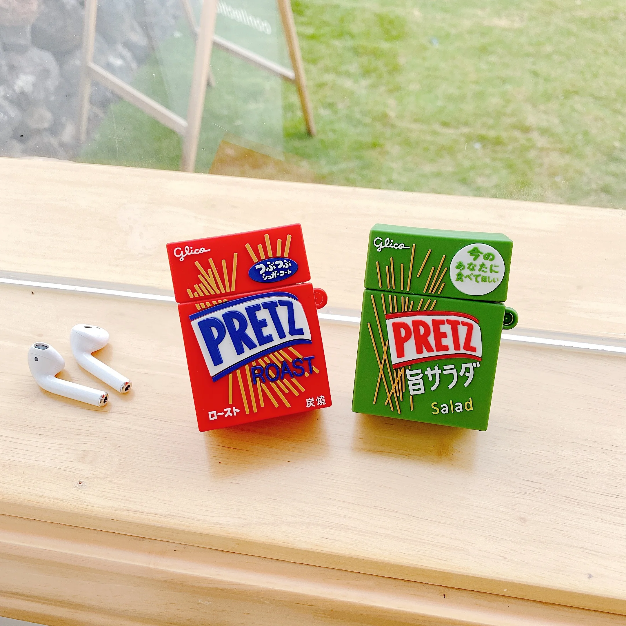 Японский популярный чехол для наушников pocky pretz 3D airpods 1 2 зарядных коробки мягкий
