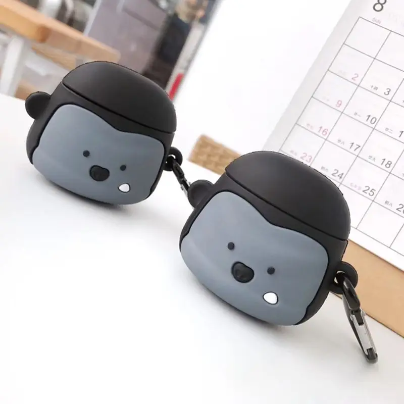 Уникальный защитный силиконовый чехол Gorilla с карабином для Airpods 1/2 Kit