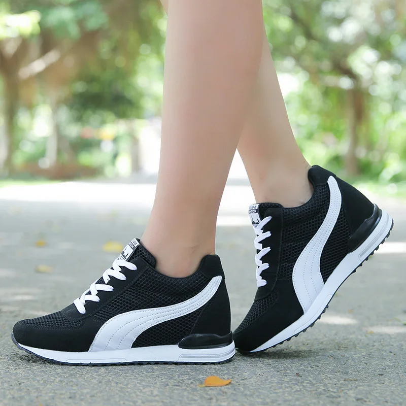 

WOMEN'S Shoes Summer Mesh Shoes Hollow Elevator Non-slip Net Surface Breathable Casual Thick Bottomed Slanted Heel Women's Athle