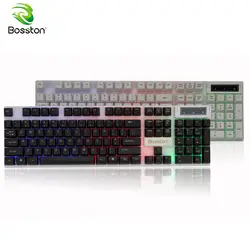 Bosston USB Проводная клавиатура Механическая feel Gaming клавиатуры 104 английские ключи Led клавиши с подсветкой для портативных ПК Desktop