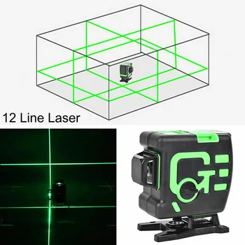

12 Lines 3D Laser Level Self-Leveling 360 Degre Horizontal And Vertical Cross Lines Green Laser Line With Lithium Battery Tool