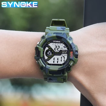 

SYNOKE Men Digital Watches Sports LED Waterproof Alarm Clock Relogio Men's Military watches Electronic Wrist-Watch Male Relojes