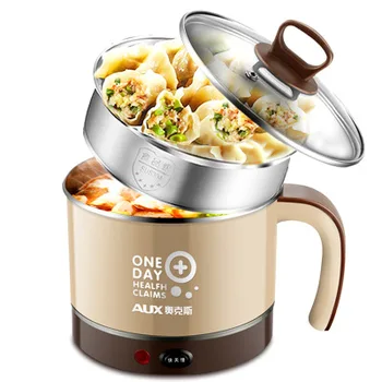 

Mini Two Layer Electric Steamer Student Dormitory Noodles Hot Pot Skillet Stainless Steel Food Steamer