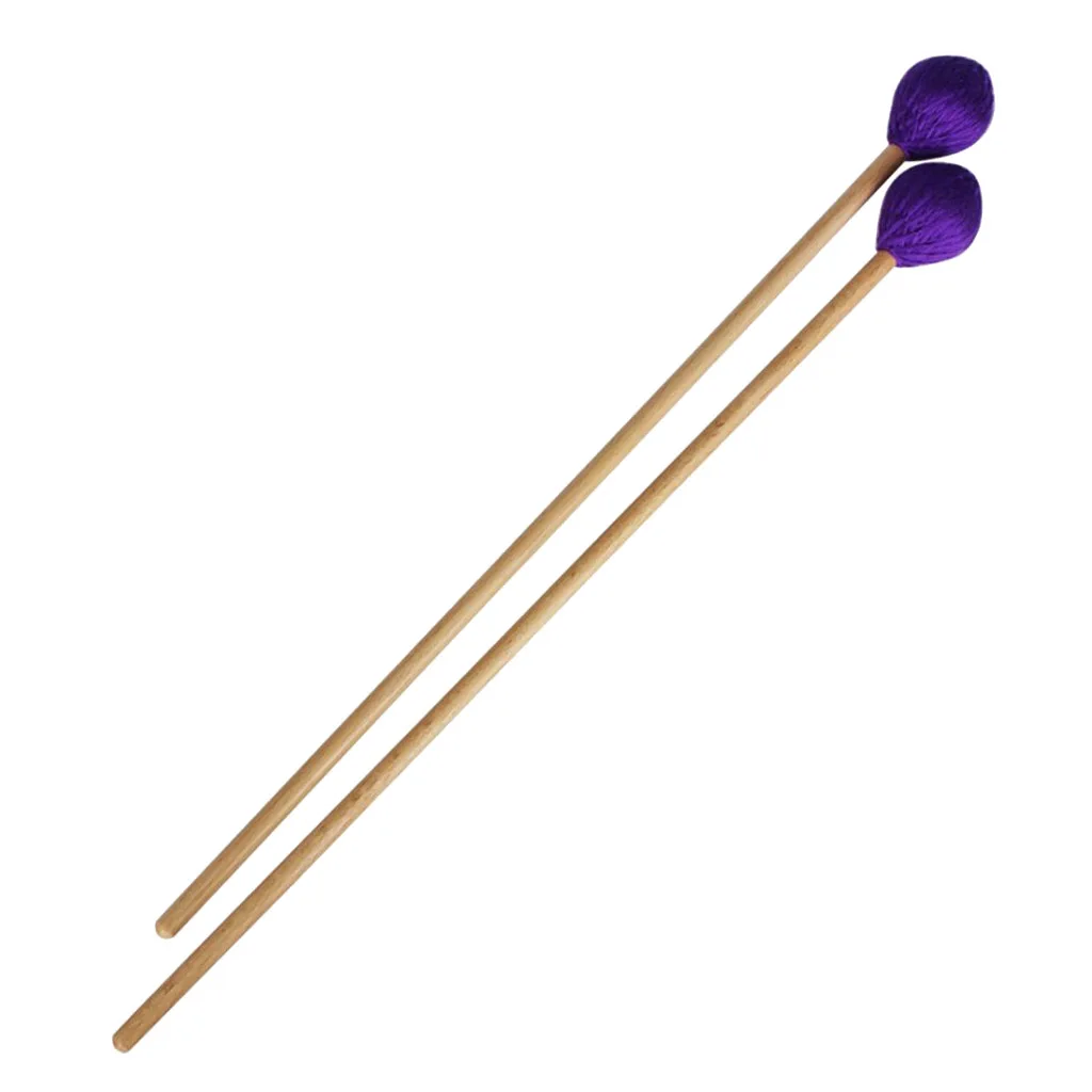 1 пара Mallets Marimba палочка с фиолетовой головой пряжи и ручкой из бука