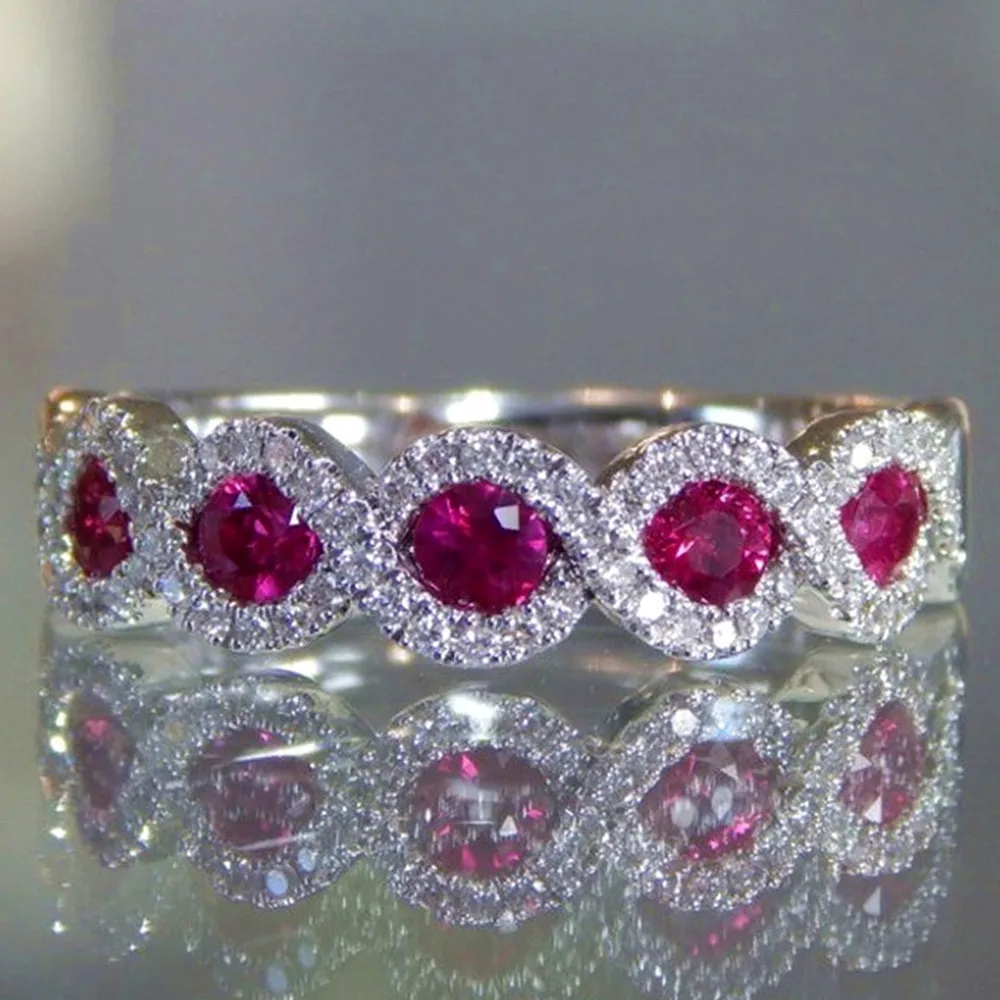 Red green crystal ruby emerald gemstones zircon diamonds rings for women white gold silver color jewelry bijoux wedding gifts Red green crystal ruby emerald gemstones zircon diamonds rings for women white gold silver color jewelry bijoux wedding gifts