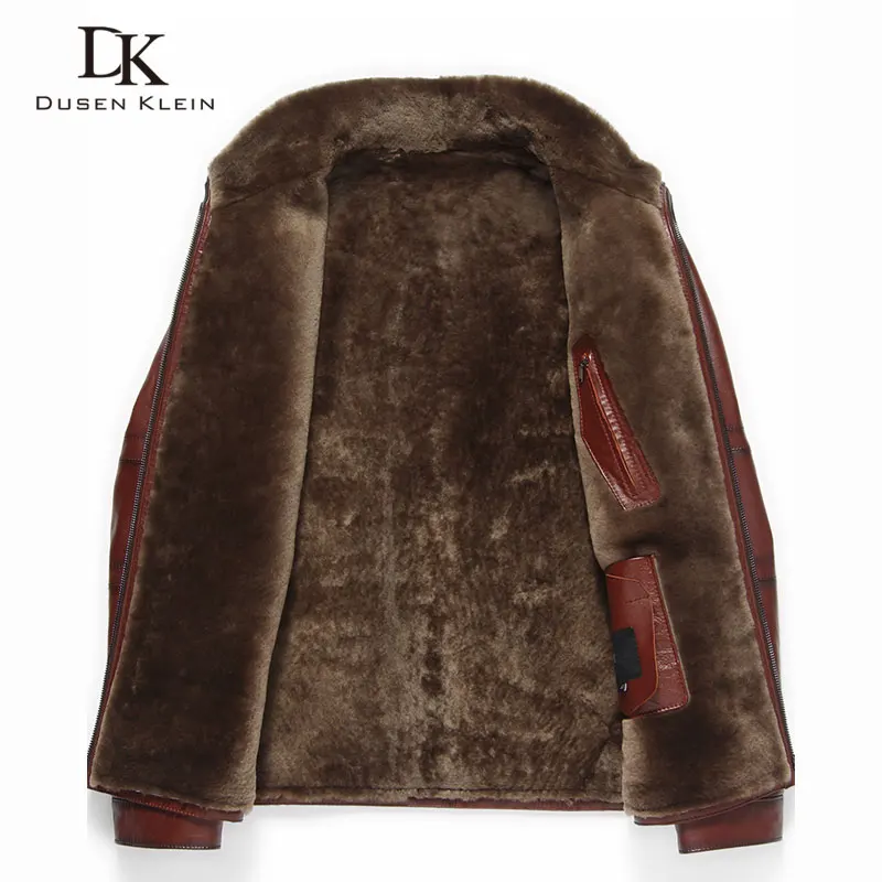 Мужская теплая куртка из натуральной воловьей кожи с шерстяной подкладкой|jacket