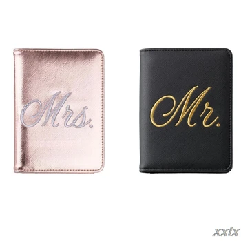 

Mr Mrs Married Wedding Honeymoon Leather Passport Case Holder Travel ID Credit Card Protector for Women Girls