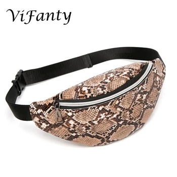 

Men Women's Serpentine Waist Bag Fanny Packs high quality Leather Cell Phone Pocket waist bag