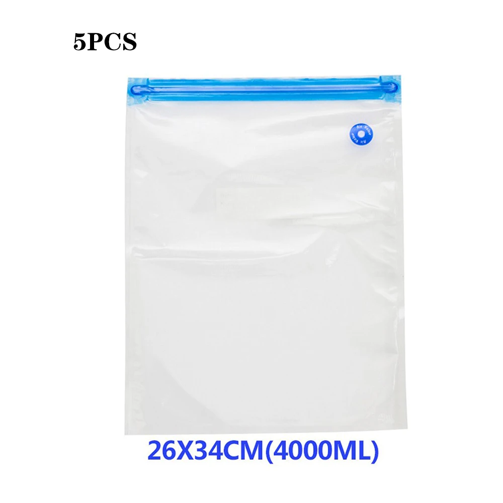 26X34CM Bags Бытовой дорожный мини воздушный насос с 5 мешками Портативный USB воздушный вакуумный насос компрессионный органайзер для хранения еды вакуумные пакеты - Цвет: 26X34CM Bags