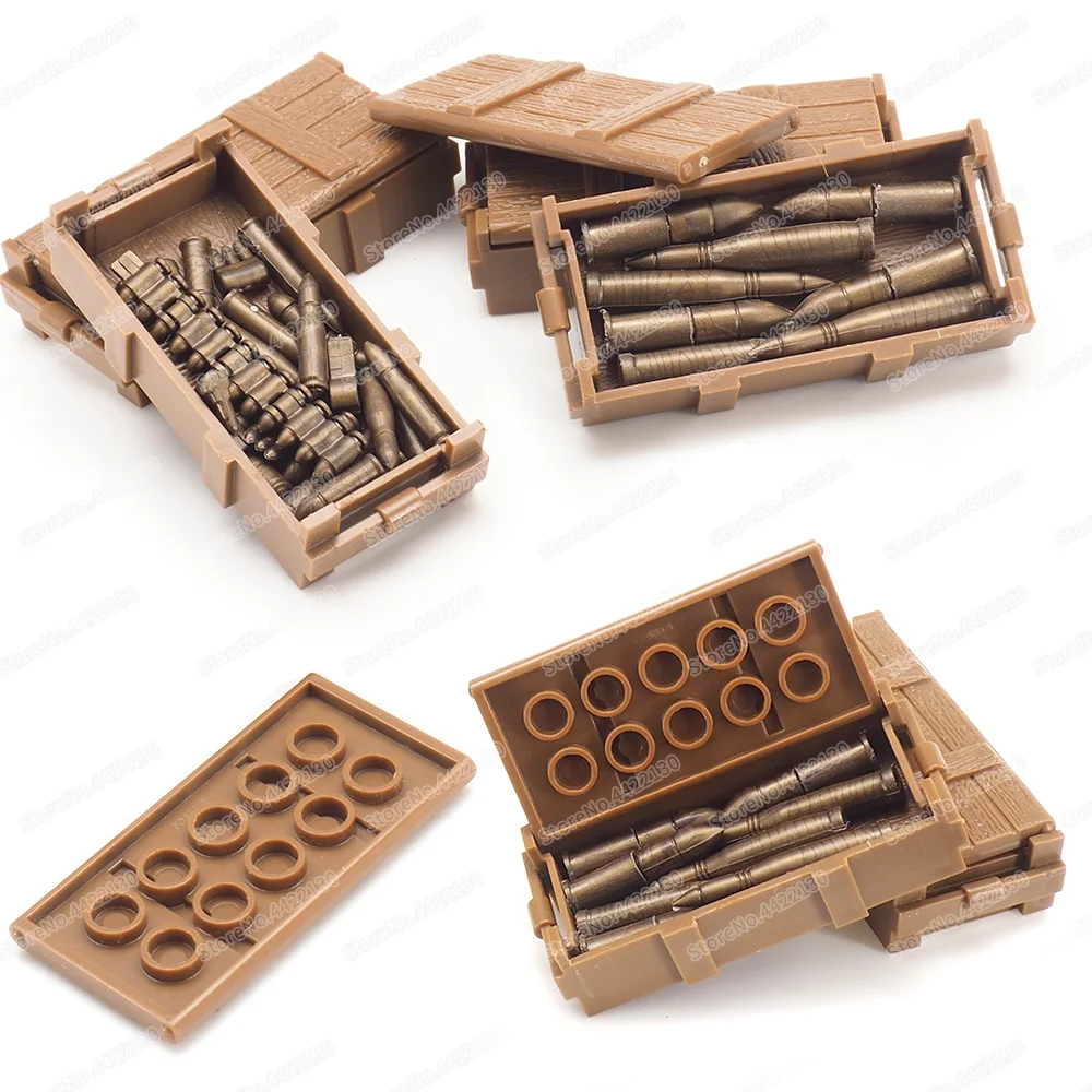 Soldier Equipment Bullet Box Set Military Building Block Moc Figures WW2 Army Weapons Box Model Child Christmas Gift Boy DIY Toy