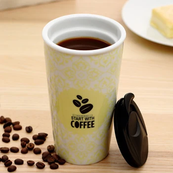 

American Creative Coffee Cups Double Layer Ceramic Mugs Tea Cup Handmade Mug Sublimated Kahve Fincan Home Decoration L