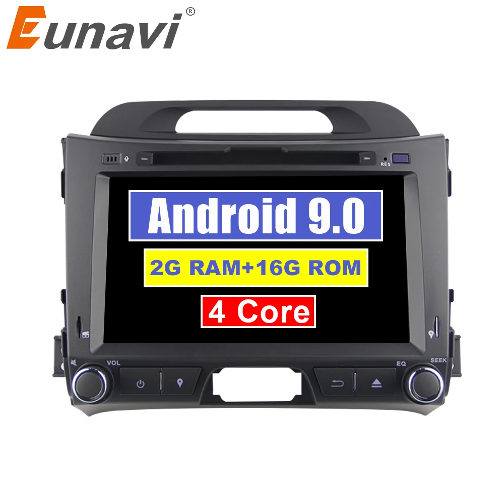 Eunavi 2 din Android 9,0 автомобильный dvd мультимедийный плеер для KIA sportage 2011 2012 2013 2din радио комплект с gps-навигатором