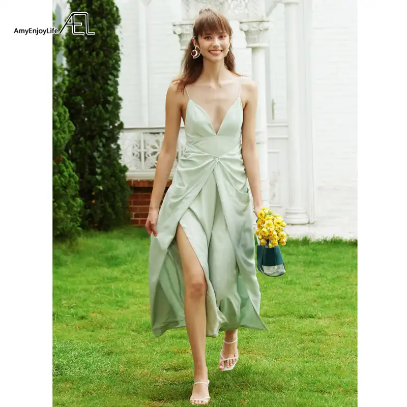 mint green slip dress