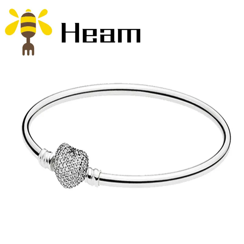 Heam, высокое качество,, Стерлинговое Серебро, 925 пробы, pan, очаровательный браслет для женщин, модный, элегантный, роскошный, сделай сам, аутентичное ювелирное изделие - Окраска металла: style 6