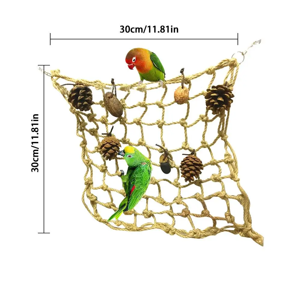 Птица игрушка окунь Сеть натуральный тканый настенный птичья клетка качели птица Жевательная подвесная игрушка для попугая Петухов Lovebird