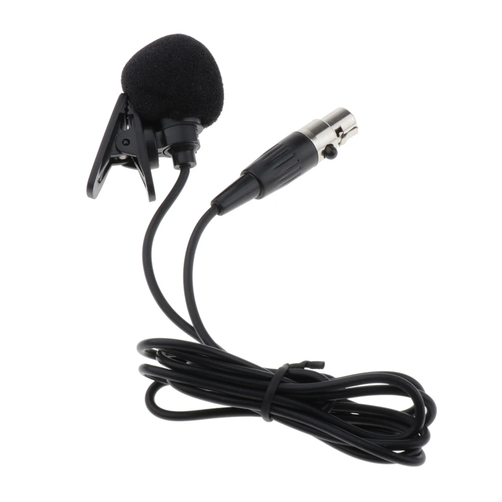 XLR 3 Pin Microphone Condenser Tie Clip For Wireless BodyPack Transmitter