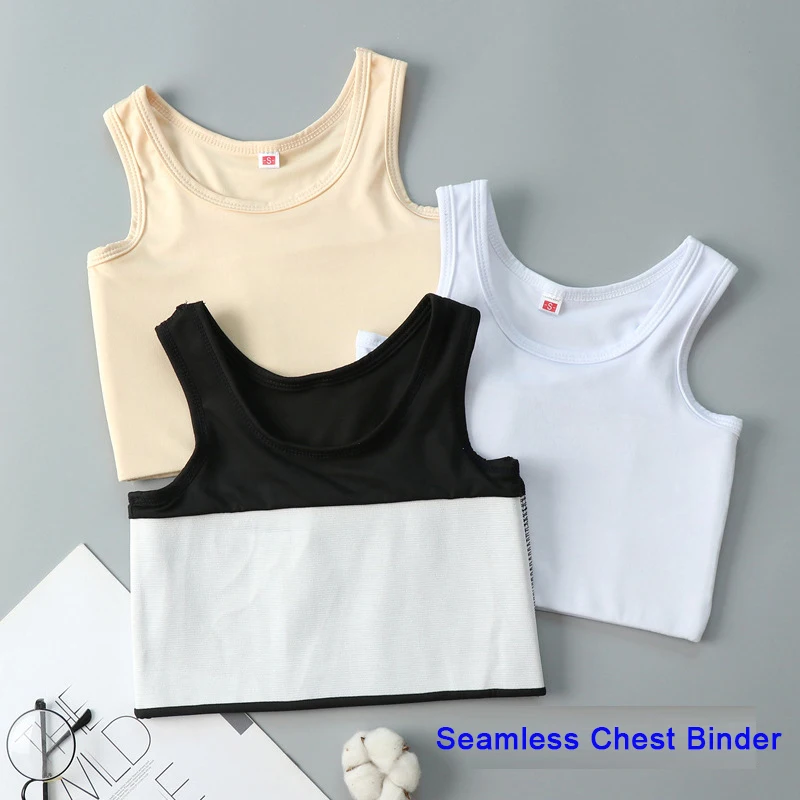 Size S-5XL Upgraded Super High Elastic Seamless Les Lesbian Binders Crop Vest Tank Tops Short Breast Chest Binder Bandage
