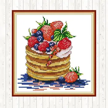

Dessert Cross Stitch Set Kits for Embroidery Printed on Canvas 14ct 11ct Count Home Decor DIY Needlework Handmade Kits Printed