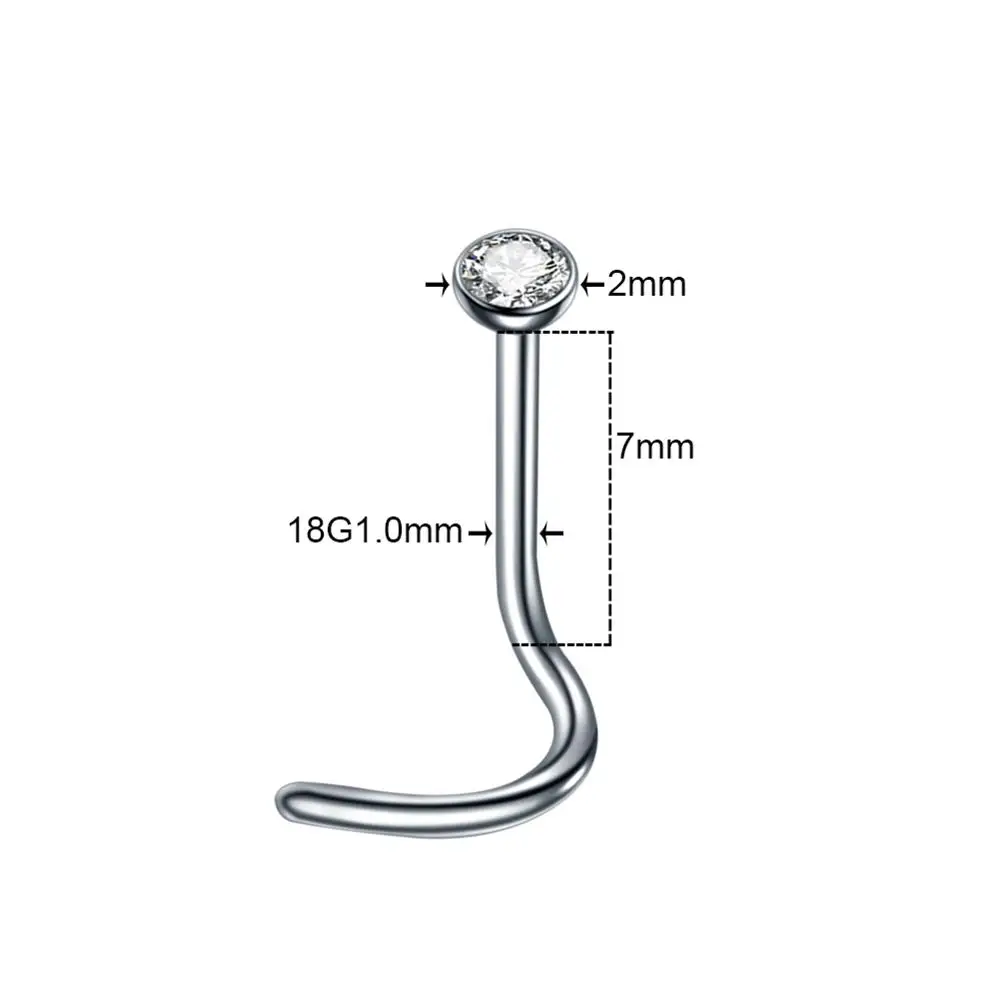 Nose rings piercing jewelry nose studs body piercing earrings metal jewelry body piercing jewelry body jewelry 10Pcs/lot surgical steel nose piercing stud earrings 18G /20G crystal for women