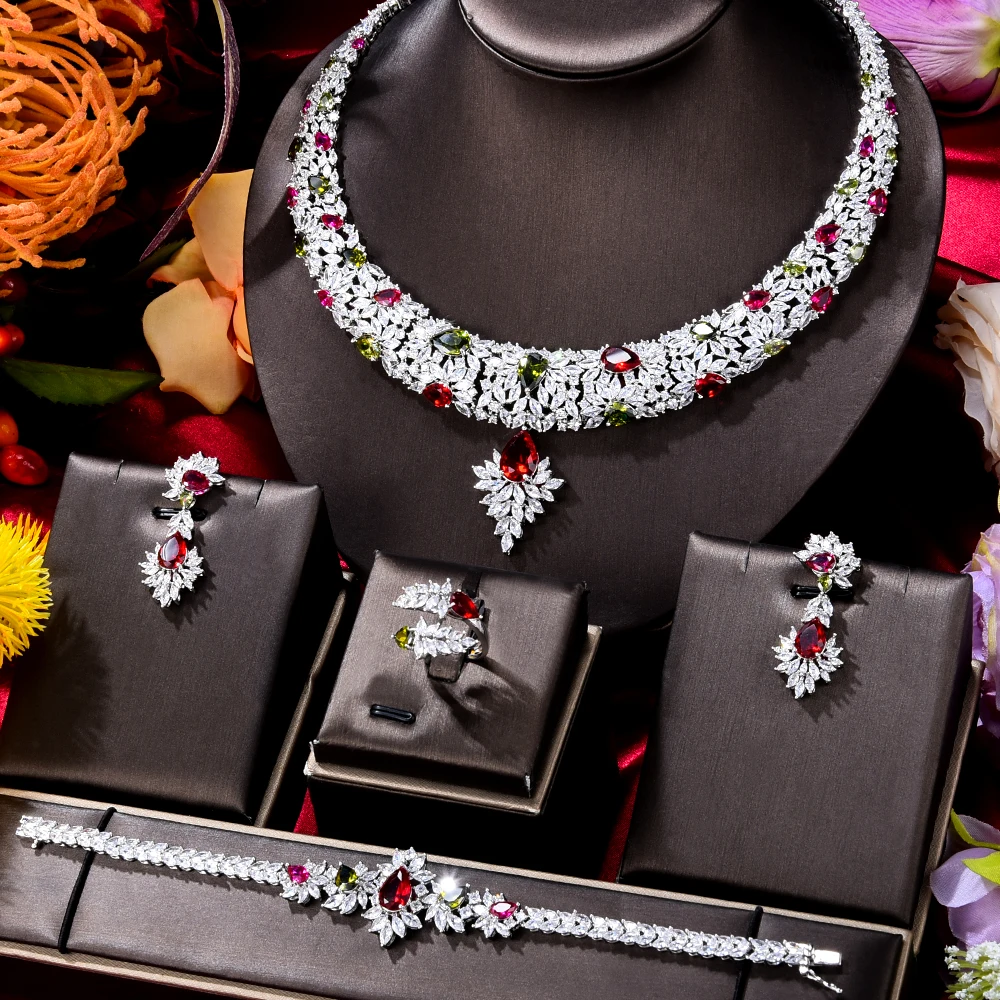 

GODKI Luxury Necklace Earrings Jewelry Set Full Cubic Zircon Crystal CZ Dubai Bridal Wedding Jewelry Sets DRESS ACCESSARIE