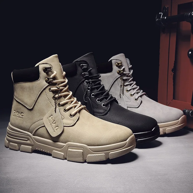 

Men Boots High Top Plus Velvet Keep Warm Big Size Ankle Boot Anti Slip Snow Shoes Winter Male Shoes Sports Rubber Sneakers