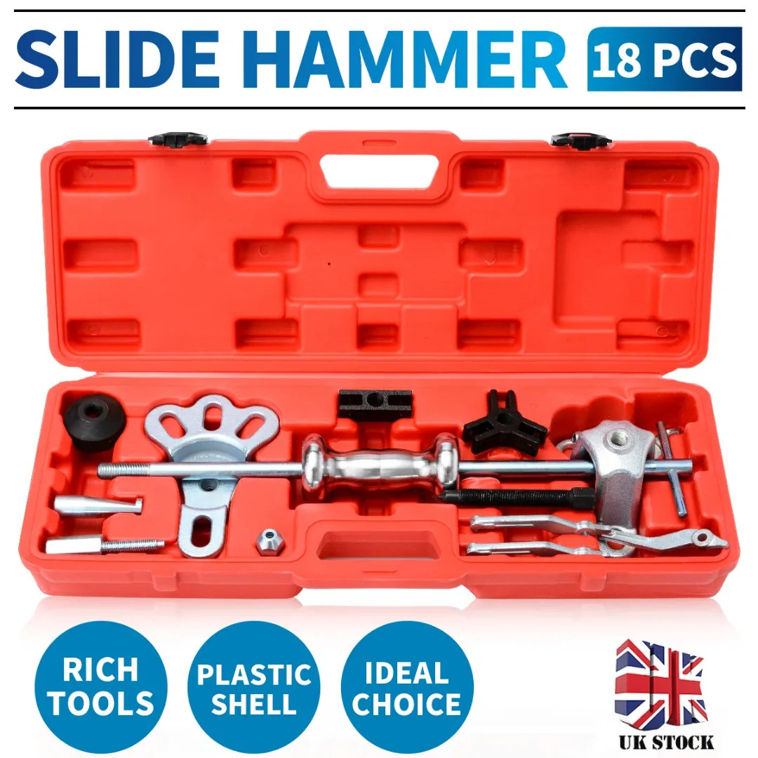 

Slide Hammer Puller Set Wheel Bearing Removal Tool Wrench Adapter Axle Hub Auto Set Internal/External Puller Tool Kit