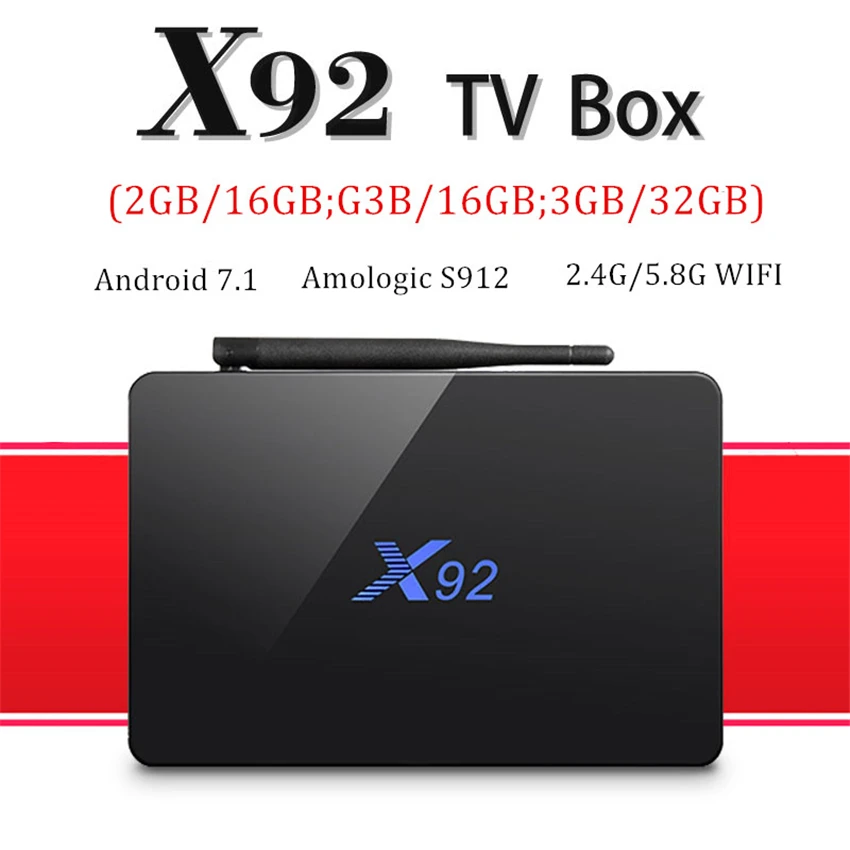 X92 2 ГБ/3 Гб 16 Гб/32 ГБ Смарт медиаплеер Android 7,1 tv Box Amlogic S912 Восьмиядерный KD16.1 двойной Wifi 4K телеприставка