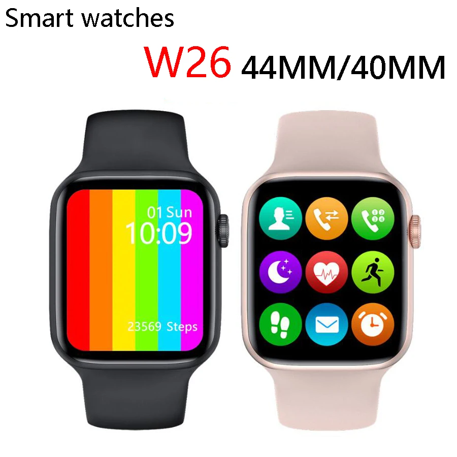 2021IWO W26 reloj inteligente de serie 6 44mm 40mm hombres mujeres Smartwatch Bluetooth llamada deportes W26 Smartwatch