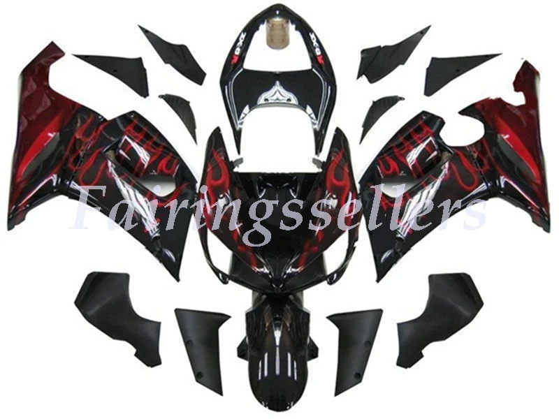 Kawasaki ZX6R 636 Black & Red Flame Ninja (2005-2006)