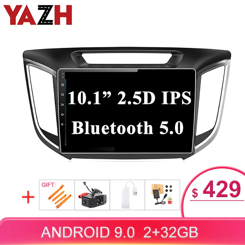 Автомобильный радиоприемник YAZH для Hyundai IX25/Creta 9 0 Android 2017 с IPS экраном 10 1 дюйма Bluetooth