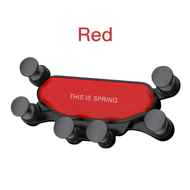 KUULAA гравитационный Автомобильный держатель для телефона в автомобиле на вентиляционное отверстие крепление без магнитного держателя для мобильного телефона gps подставка для iPhone 11 Xiaomi - Цвет: Red