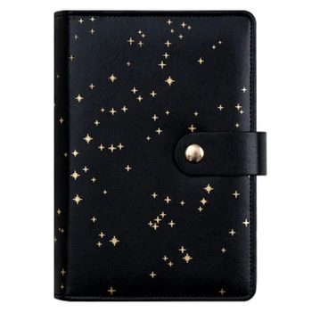 

A6 Loose-Leaf Student Account Creative Black Gold Star Cool Gift Boxed Password Notebook
