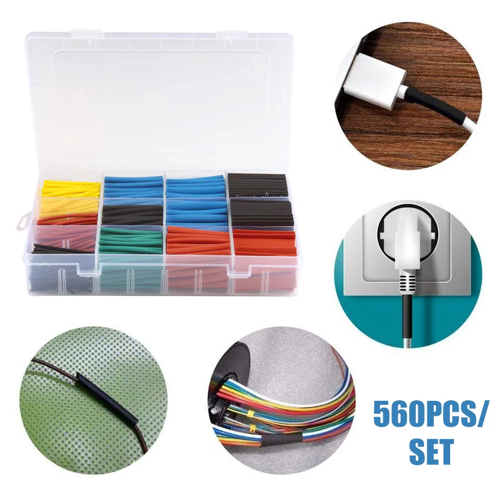 

560PCS Heat Shrink Tubing Kit with Box for Charging Cable Data Wire Repair Sleeve Tube CLH@8