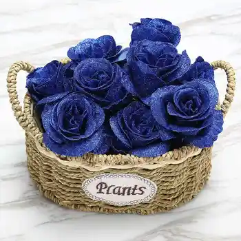

Box of 30 Artificial Flower Crystal Gold Powder Rose Heads Wreath Scrapbook Gift Box Craft Wedding Party Home Decoration DIY