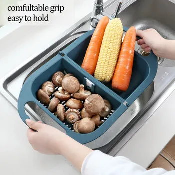 

Foldable Drain Basket Fruit Basket Drain Rack Kitchen Multifunctional Supplies Dishwashing Fruit Drying Rack Kitchen Basket