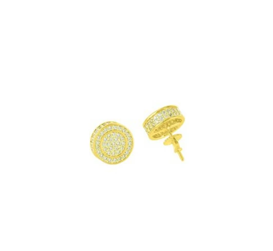Серьги мужские круглые с фианитами в стиле хип хоп|earring setting|earrings springearring stone |