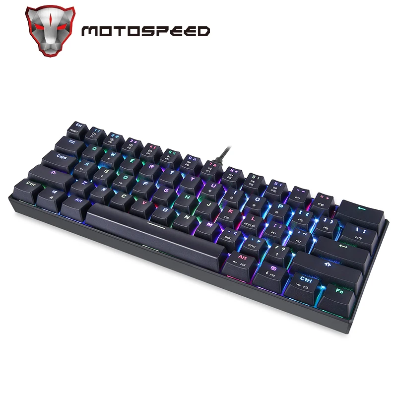 

Motospeed CK61 Mechanical Keyboard 61keys Gaming Keyboards LED USB Wired Computer RGB Backlit foTablet Desktop Russian sticker