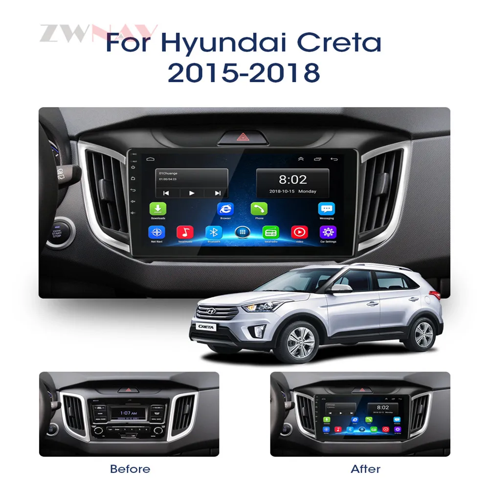 10," PX6 Android 9 8 ядерный 4+ 64 ГБ Автомобильный без dvd-плеера gps-навигация для hyundai Creta ix25- Автомагнитола