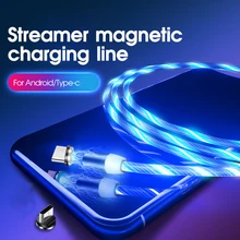 Светящийся светодиодный кабель для быстрой зарядки Магнитный кабель usb type C Магнитный кабель USB кабель микро-зарядного устройства провод для huawei для samsung