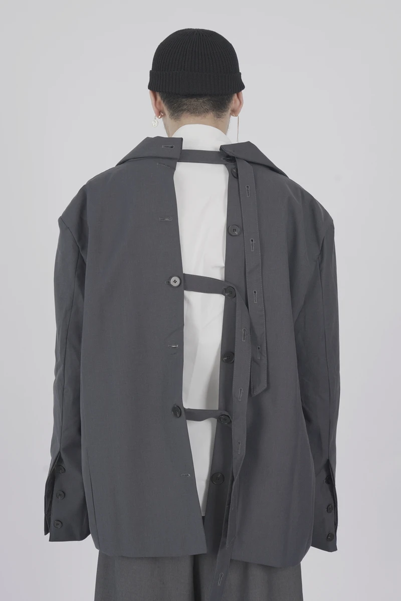 S-6XL! подплечники с прорезными лямками на пуговицах с черными и серыми рукавами с разрезом для мужчин и женщин