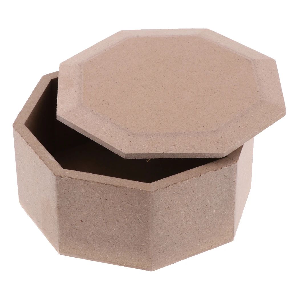 Unfinished Wood Wooden Jewelry Box Organizer Storage Case with Cover for Kids DIY Craft Painting Wood Crafts