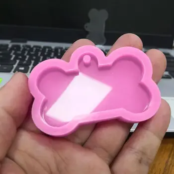 

5Pcs Silicone Bone Shape Pendant Resin Mold DIY Dog Tag Keychain Resin Mold Q1FA