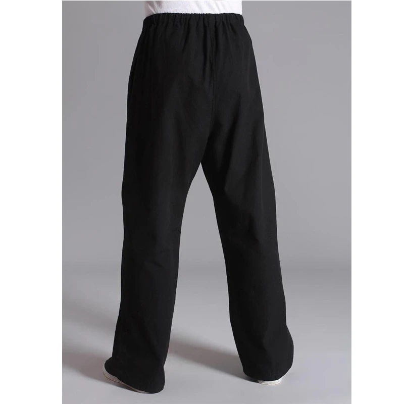 Long Trousers Men pants Cotton Chinese Traditional Men's Kung Fu Pants Wu Shu Tai Chi Elastic Waist Loose joggers men cotton monk pants